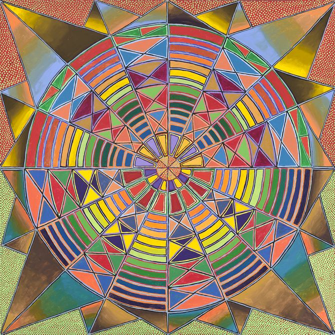 Mandala of India's Akasha Vibration, acrylic painting by Henry Sultan.