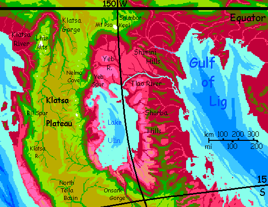 Map of northern Metse, a huge isthmus on Capsica, a small world hotter and drier than Earth.