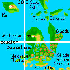 Map of Gbadu and Dzalarhons, west of Aphrodite, on terraformed Venus.